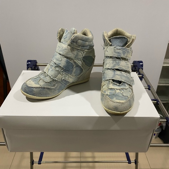 Isabel Marant Denim Wedge Sneaker Inspired - Picture 3 of 4